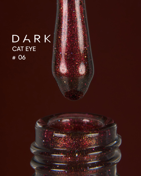 Dark gel polish Cat Eye 06, 10 ml